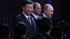 CHINA -- Chinese President Xi Jinping (L), Egyptian President Abdel Fattah al-Sisi (C) and Russian President Vladimir Putin attend the opening ceremony of the second Belt and Road Forum for International Cooperation in Beijing, April 26, 2019